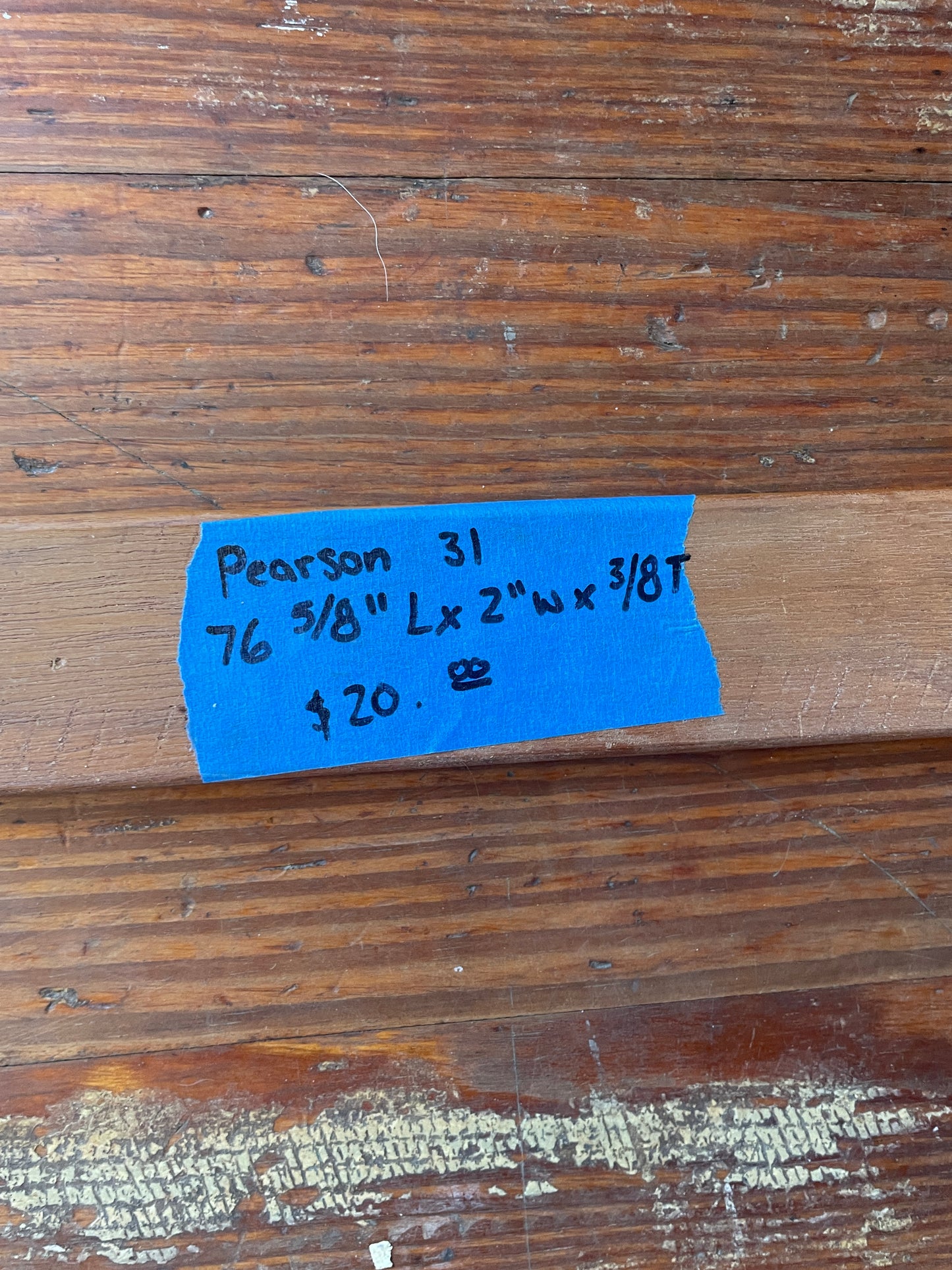 Teak Trim OFF Pearson 31 - 76 5/8” Long x 2” Wide x 3/8” Thick