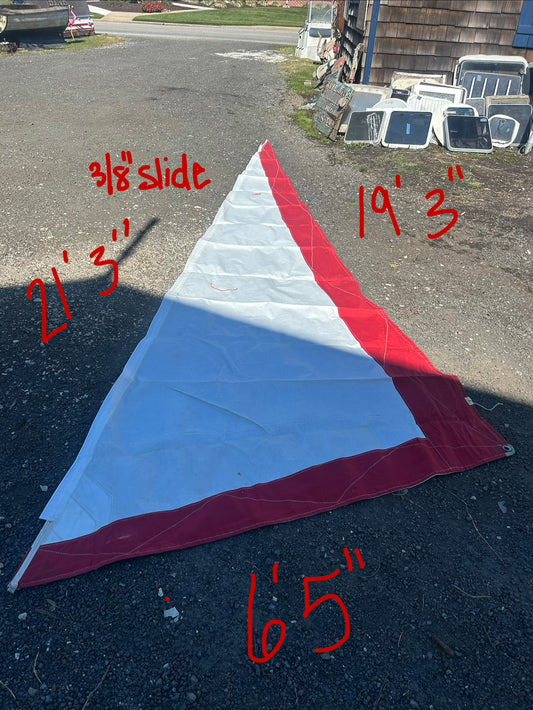C&C26 Red and White Roller Furling / Furler Sail 21’3” x 19’3" x 6' 5"
