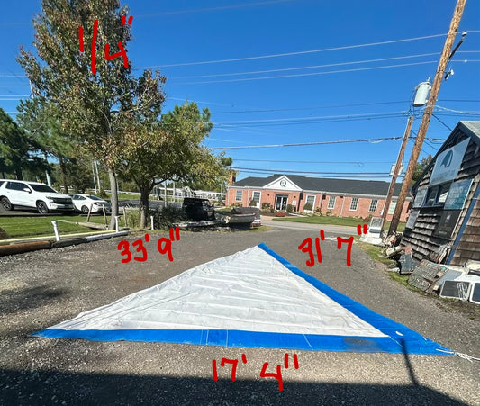 C&C26 Blue and White Roller Furling / Furler Sail 33' 9” x 31' 7" x 17' 4"