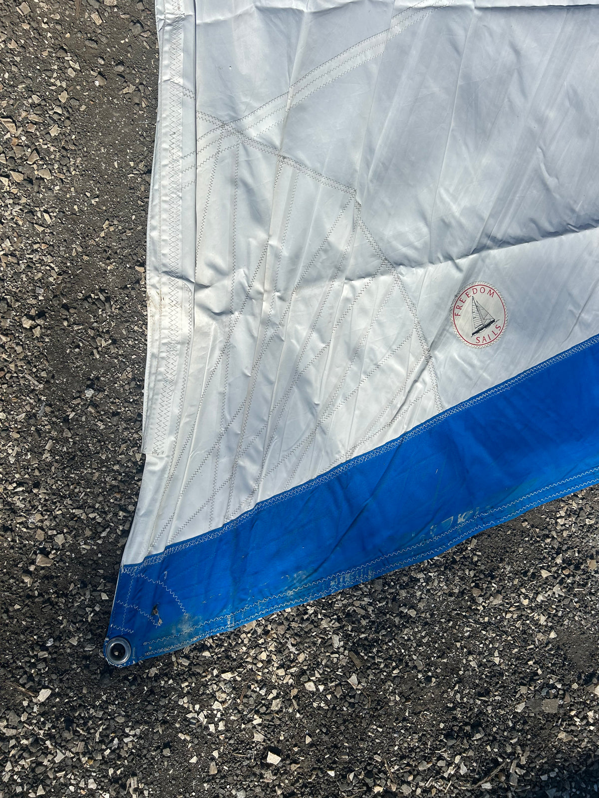 C&C26 Blue and White Roller Furling / Furler Sail 33' 9” x 31' 7" x 17' 4"