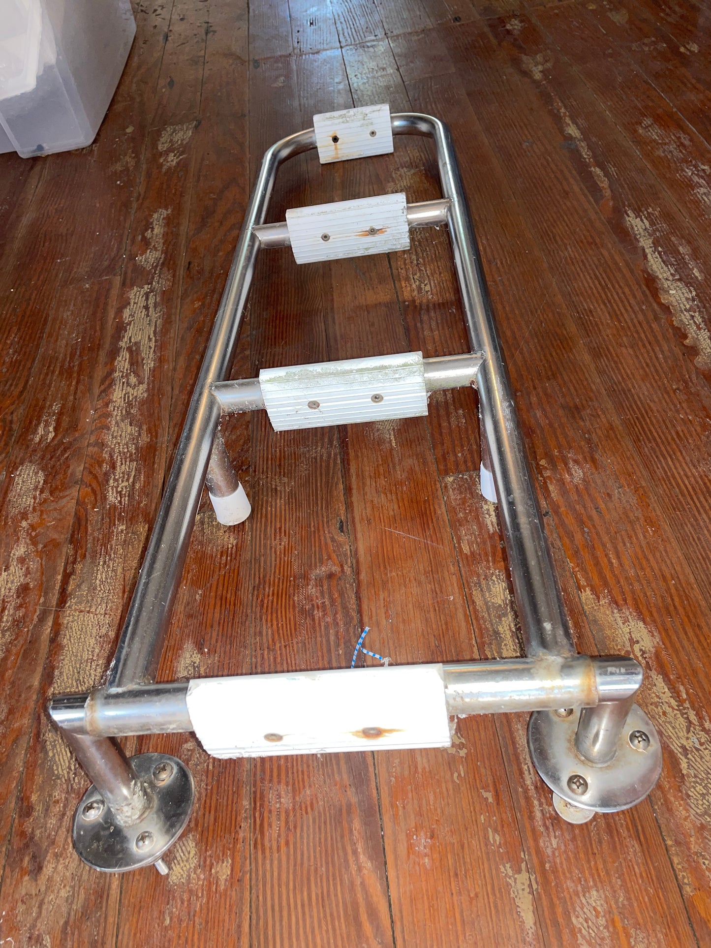 Small 4 Step Stainless Steel Boarding Ladder - 35” Long x 10” Wide