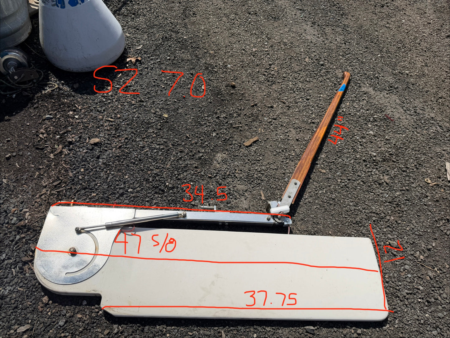 S2 7.0 Transom Mounted Kick Up Rudder and Wooden Tiller