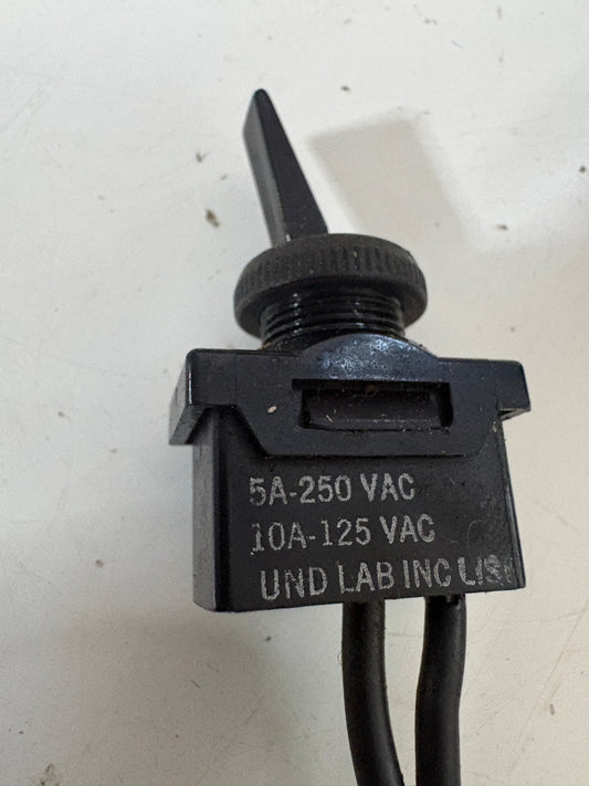 Panel Toggle Switch Black Plastic with cords