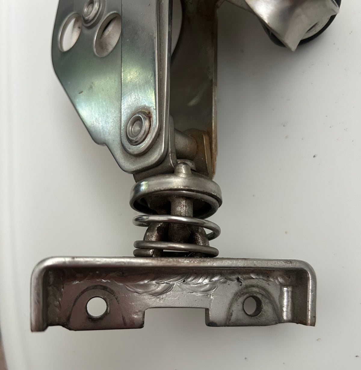 Schaefer Stainless Fiddle Block w/ Cam Cleat on spring mount- 5/8" line