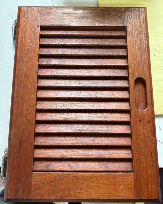 Teak Louvered Cabinet Door from Montgomery 23 17.5x12.5" -- #387