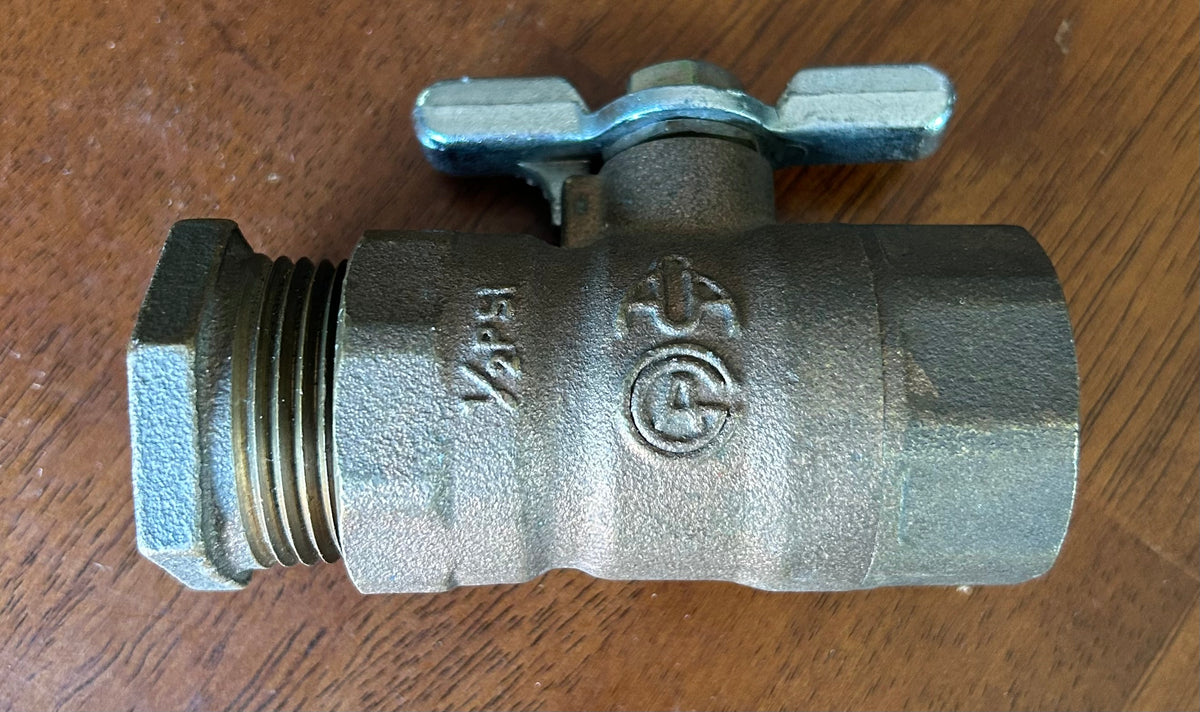 3 1/2" Brass Valve with 1"
