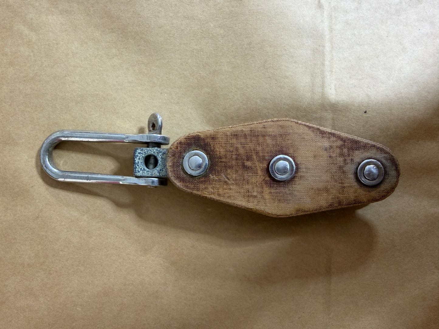 Tufnol Single Block With Elongated Shackle - 7/16" Line