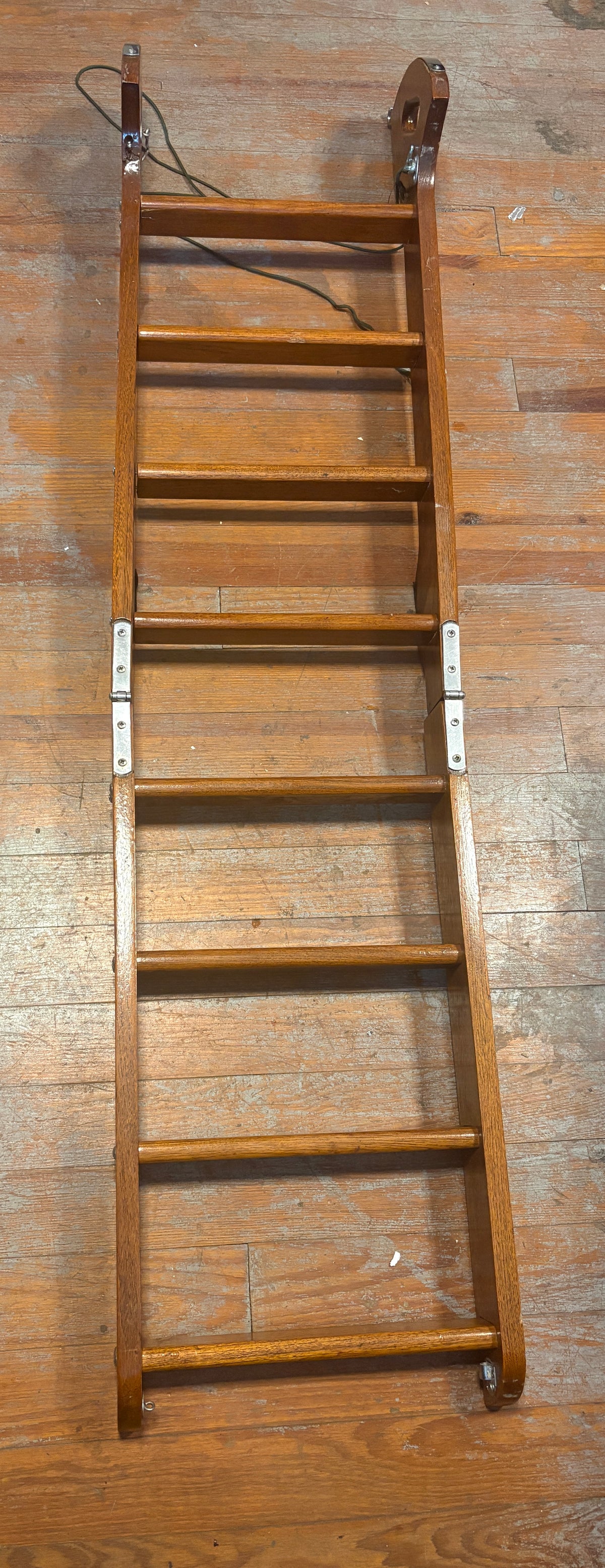 Teak Folding Ladder 63x15 1/8" overall