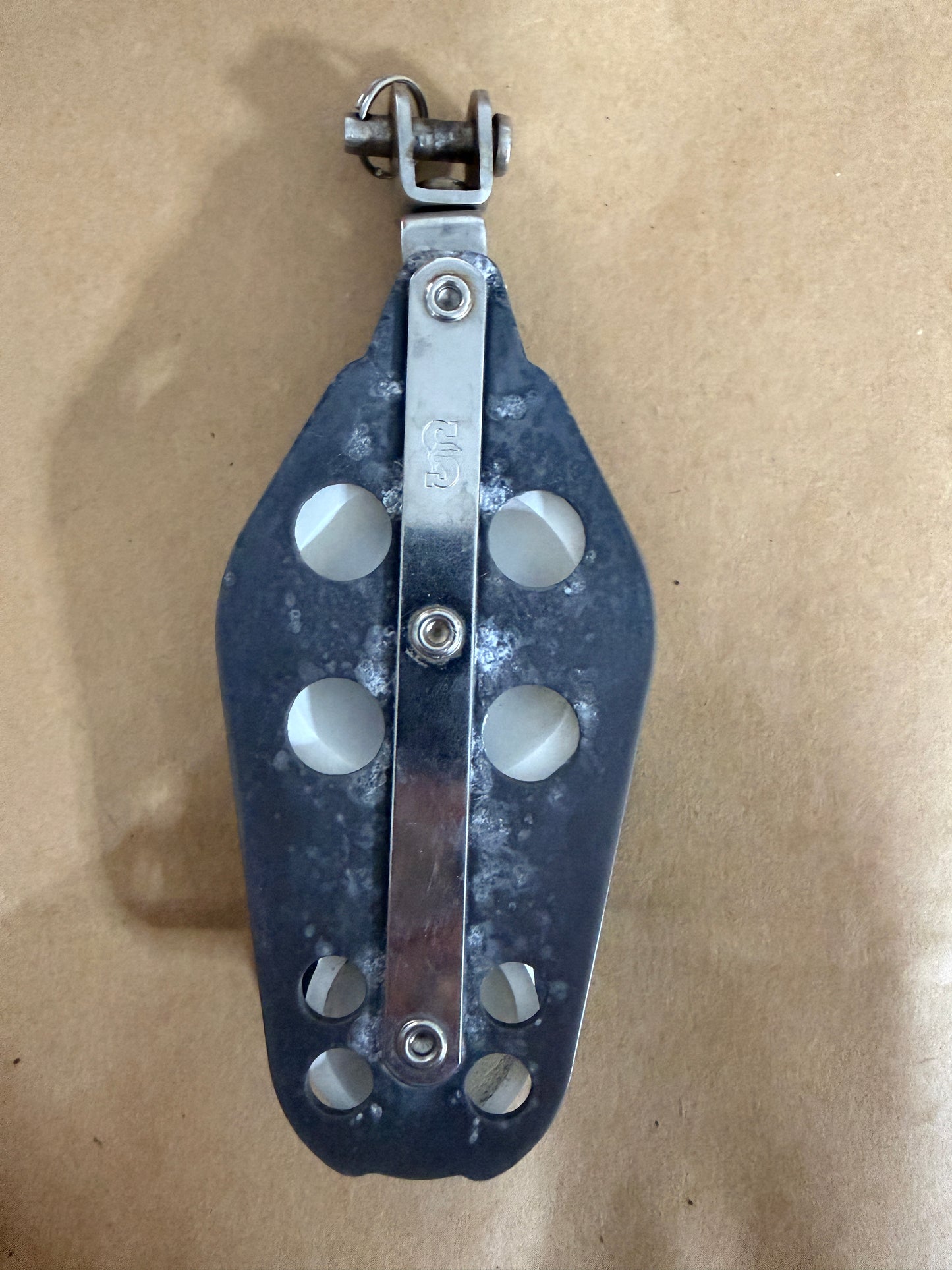 Schaefer Swivel Fiddle Block - 2 1/8" & 1 1/4" Sheaves - 3/8" Line