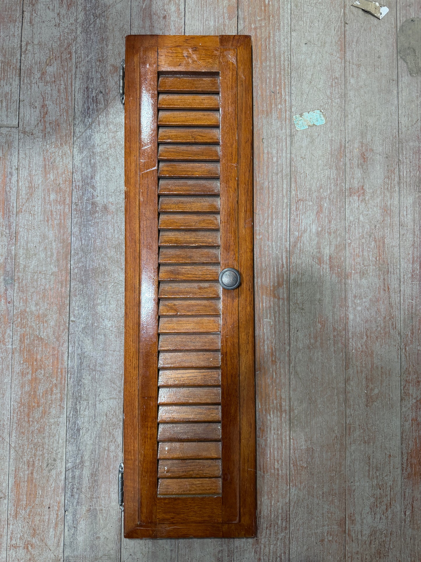 Skinny Louvered Cabinet Door - ID: 28" Long x 6 5/8" Wide -- #302