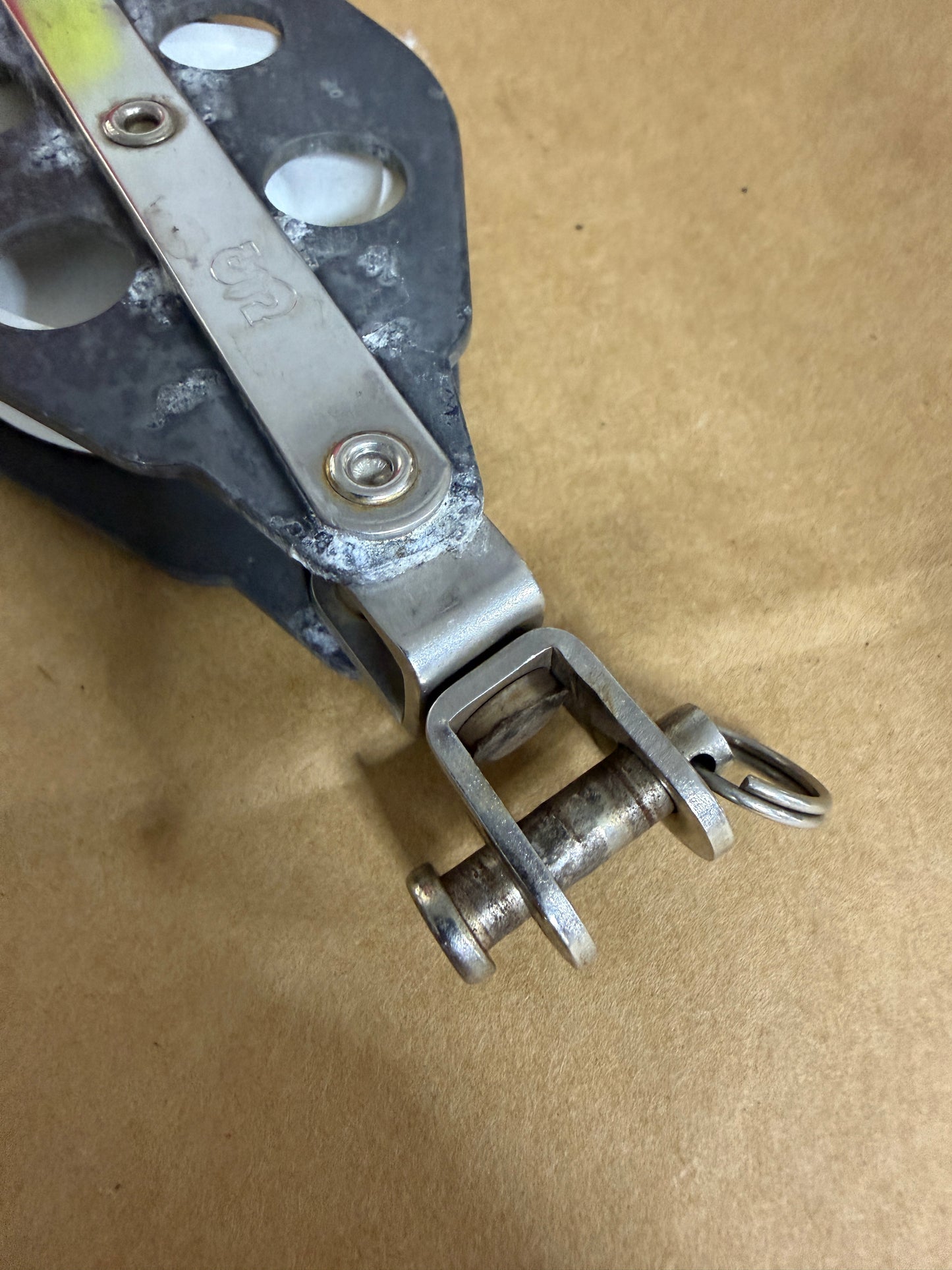 Schaefer Swivel Fiddle Block - 2 1/8" & 1 1/4" Sheaves - 3/8" Line