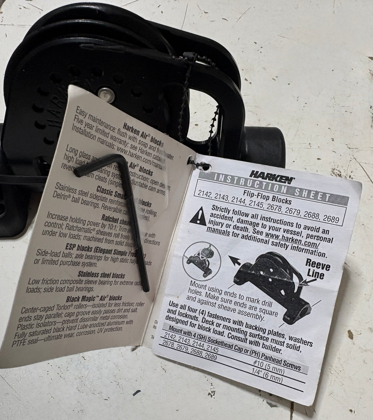 Harken 75mm Ratchamatic Flip Flop Block #2688 NEW
