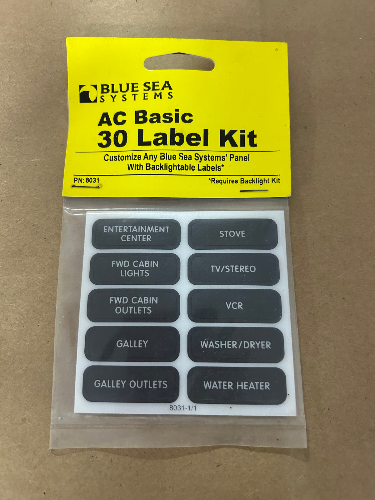 Blue Sea Systems 8031 AC Basic 30 Label Kit
