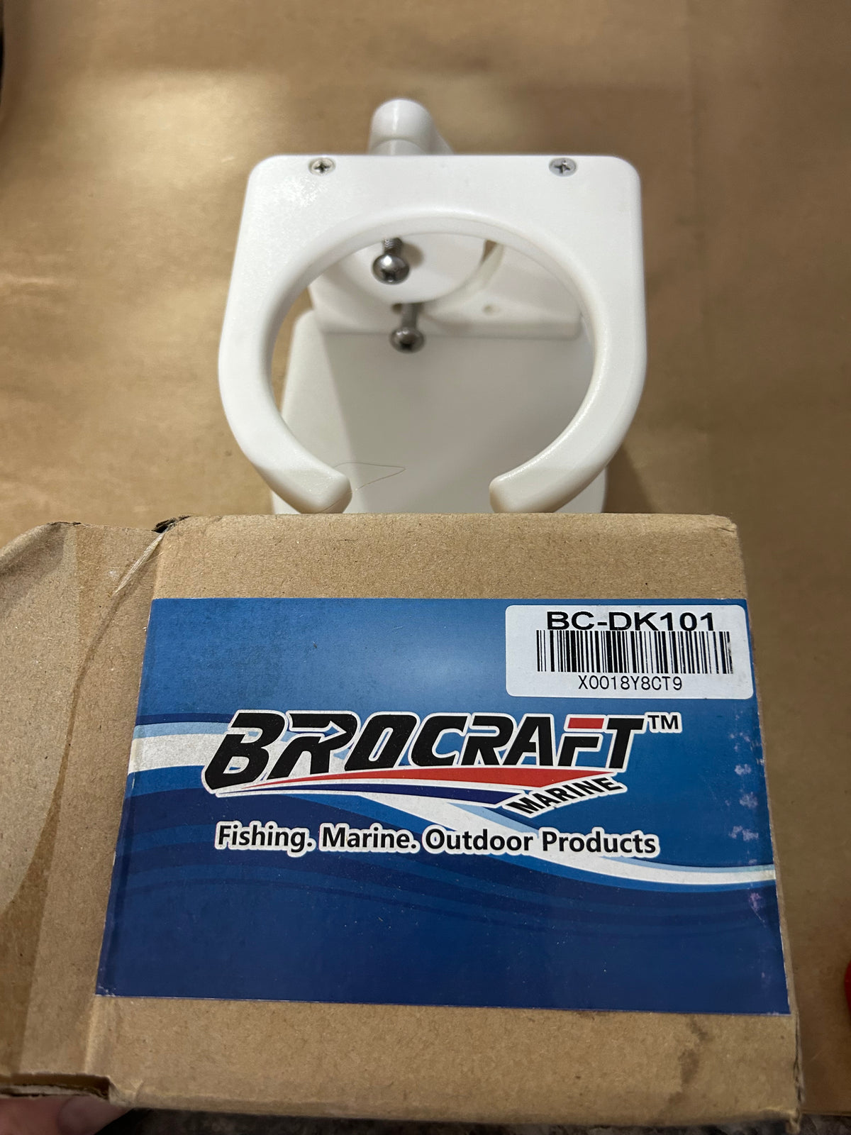 Brocraft Marine Railing Mount Cup Holder - white