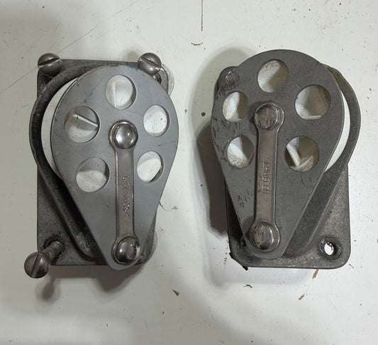 PAIR Schaefer Angled Cheek Blocks - 2 3/8" Sheaves - 7/16" Line