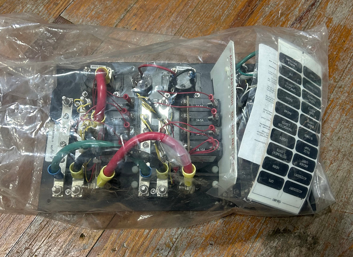 Paneltronics Marine Electrical Panel 120V AC 30A / 12V DC w Volt Amp Meters