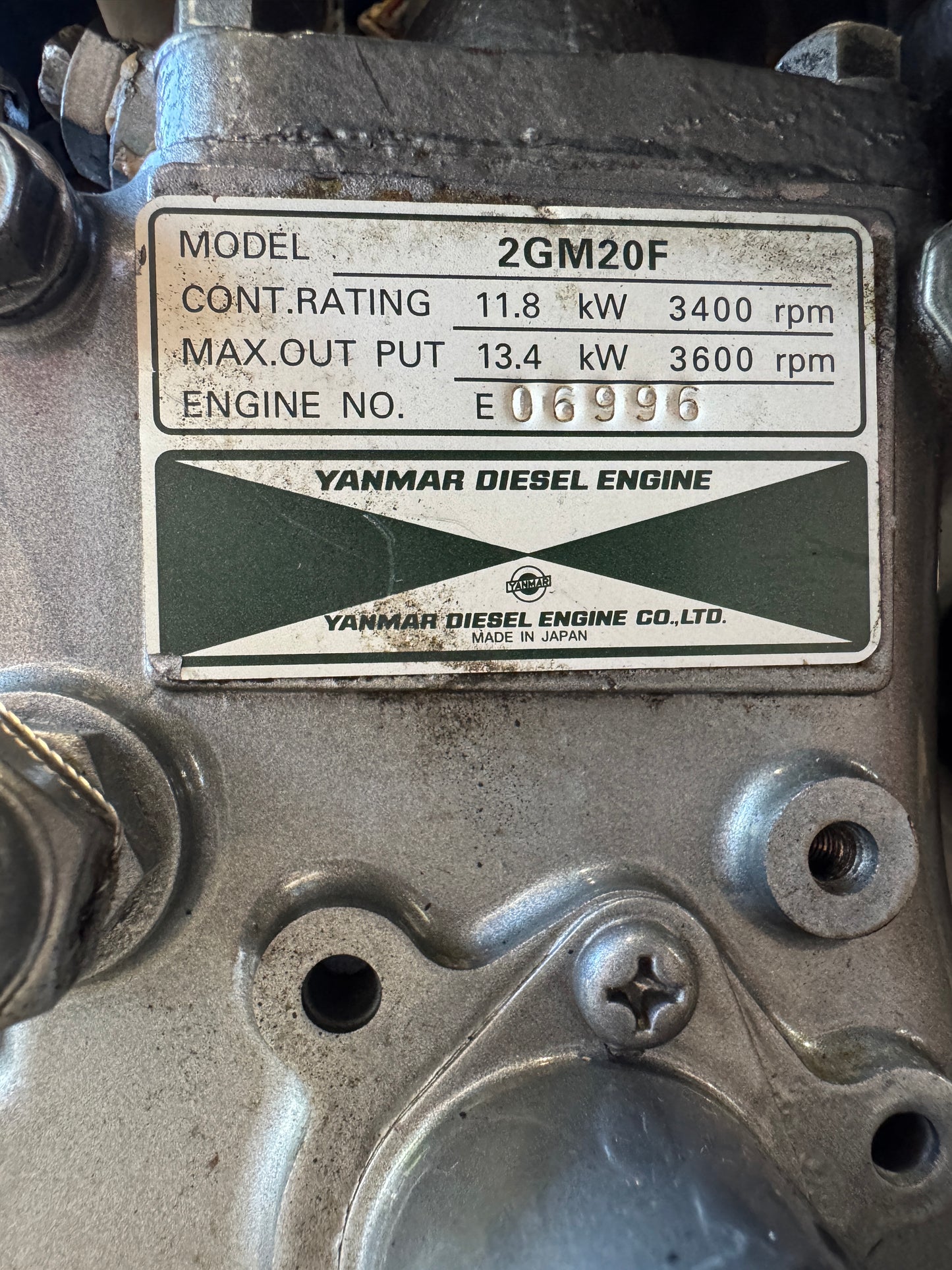 Yanmar 2GM20F Marine Diesel Engine w Kanzaki KM2P Transmission MINT!