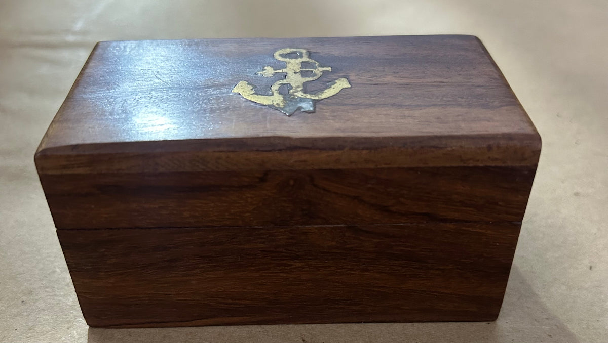 Vintage Brass Golden Telescope with Wooden Box 6"