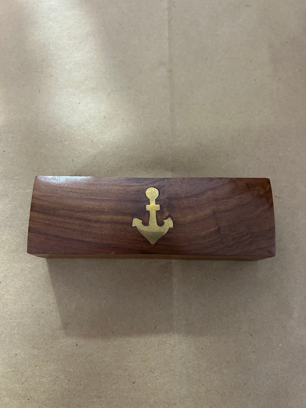 Vintage WW2 Bronzed Boatswain Whistle with 6" wooden box