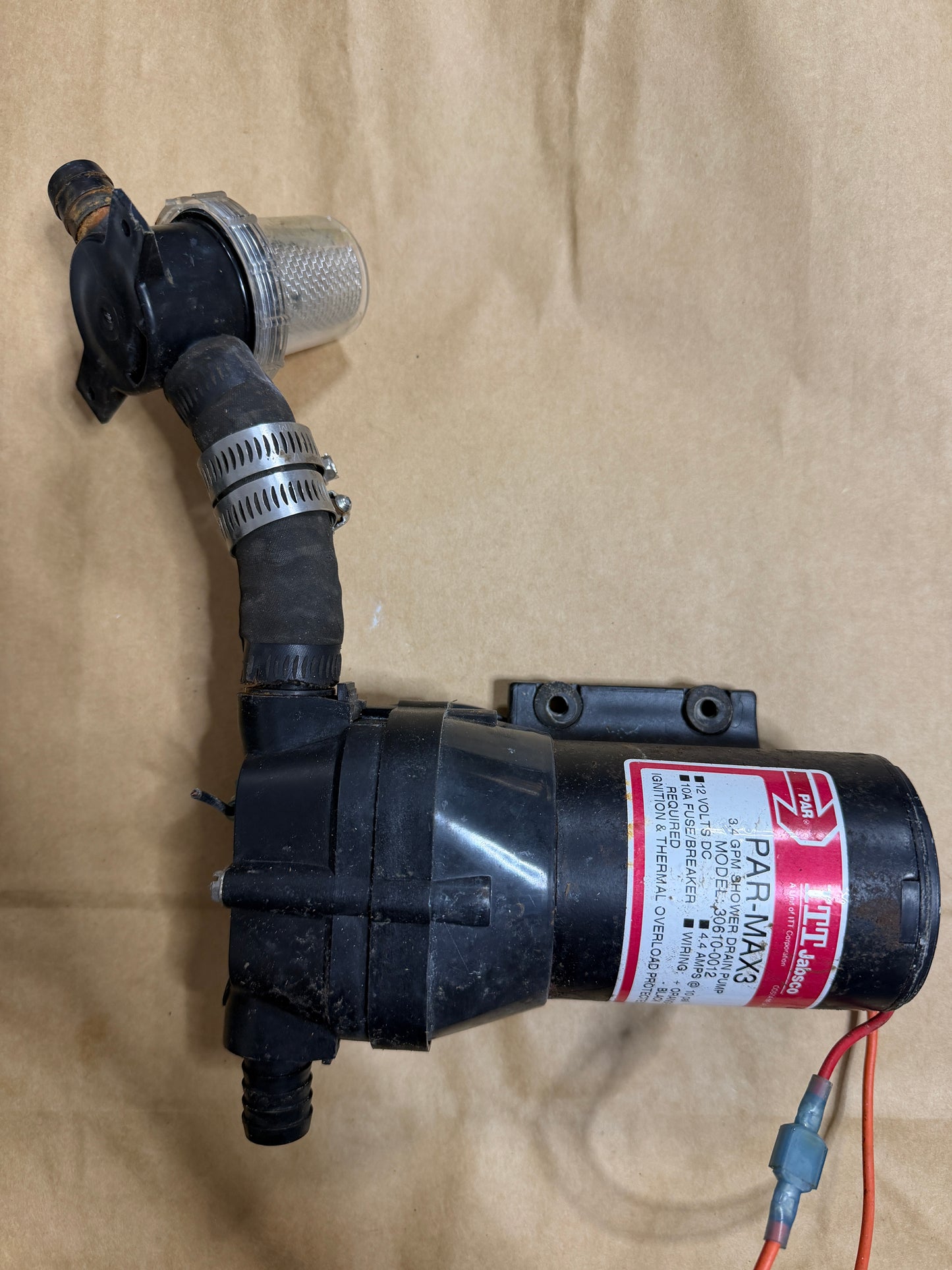 Jabsco Parmax 3 Model 30610-0012 Shower Drain Pump and Pumpguard Model 36200-0000