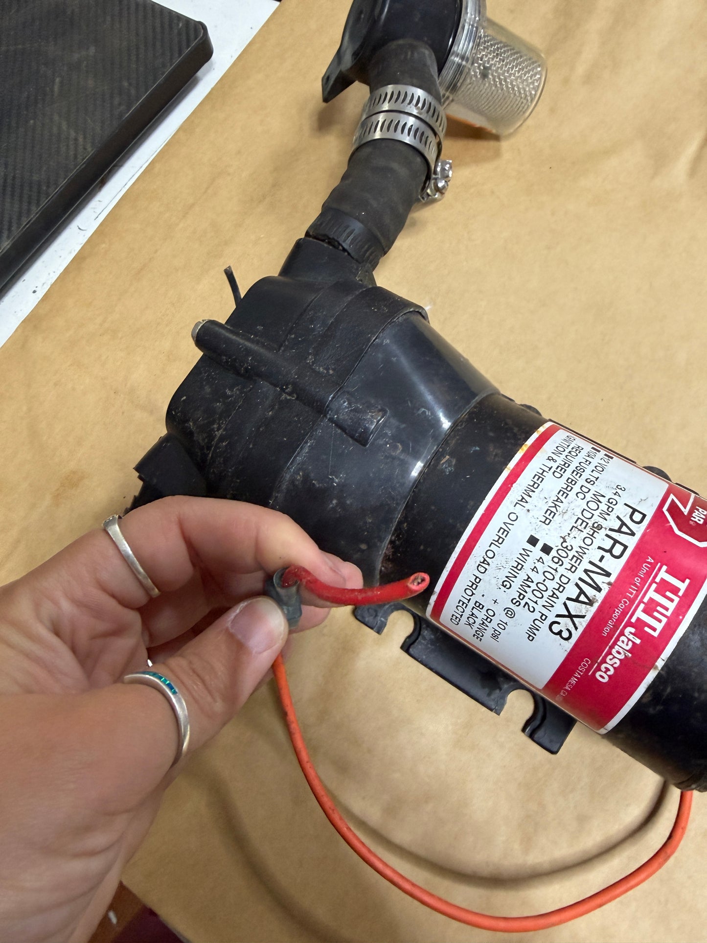 Jabsco Parmax 3 Model 30610-0012 Shower Drain Pump and Pumpguard Model 36200-0000