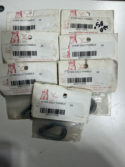 LOT OF 7 - 3/16" Galvanized Thimble