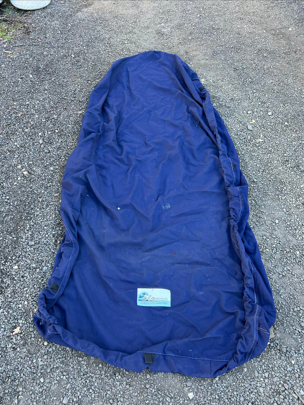 Sunbrella Blue Marine Canvas Cover SLO Sail & Canvas 8' x 54.5” x 23.5”