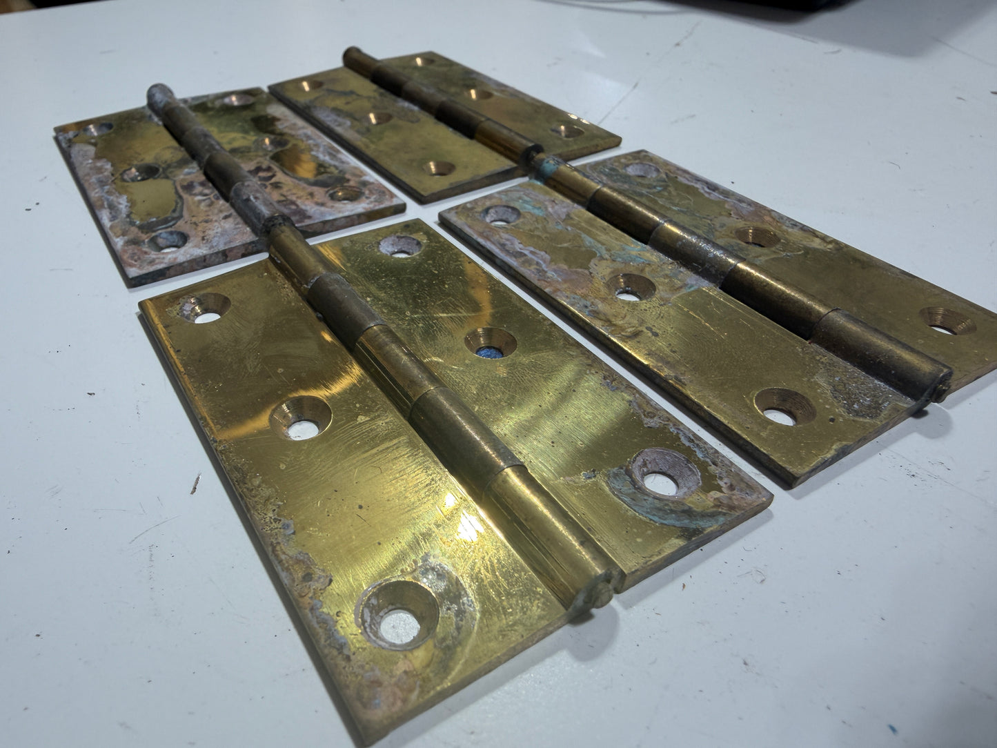 SET OF 4 - Brass Hinges - 3" Long x 2" Wide