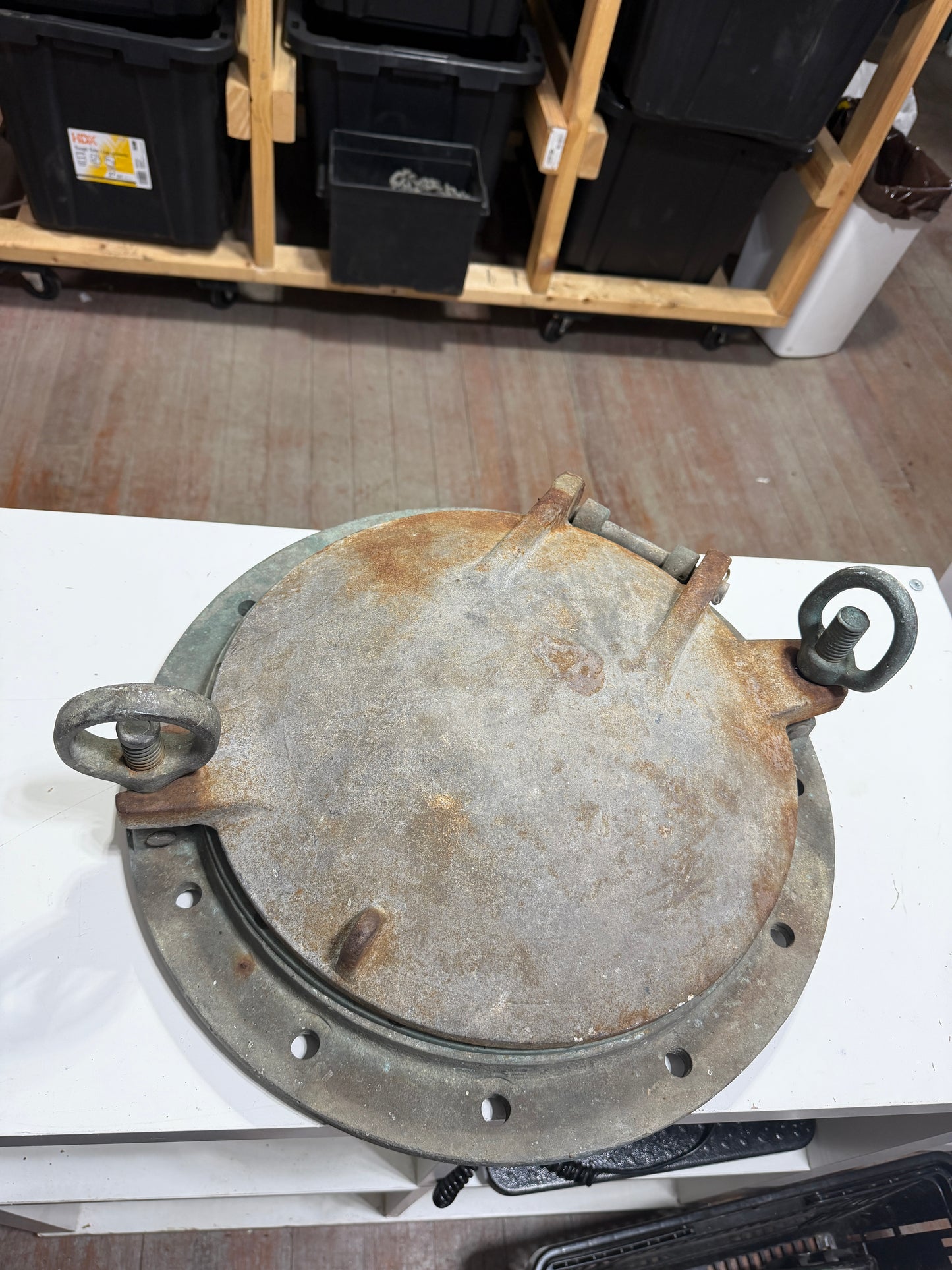 Vintage 12 1/2" Diameter Galvanized / Bronze Portlight / Port Light / Porthole