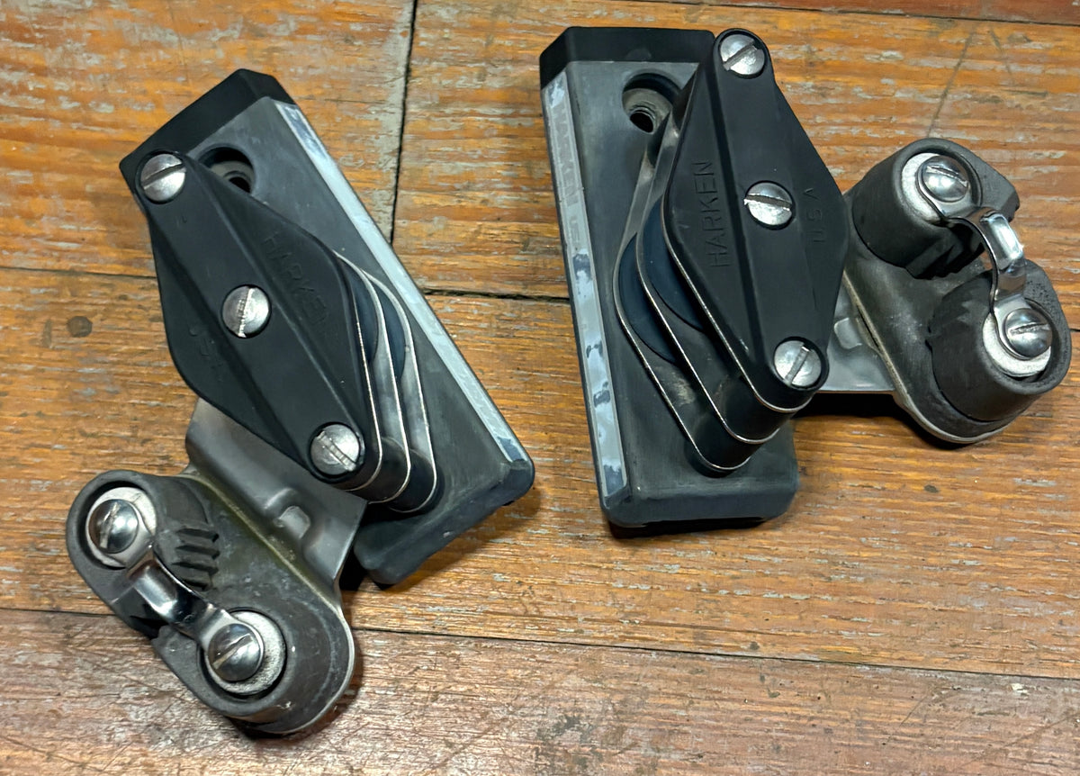 Harken Double Block Track Car for 1" Track with Cam Cleat PAIR