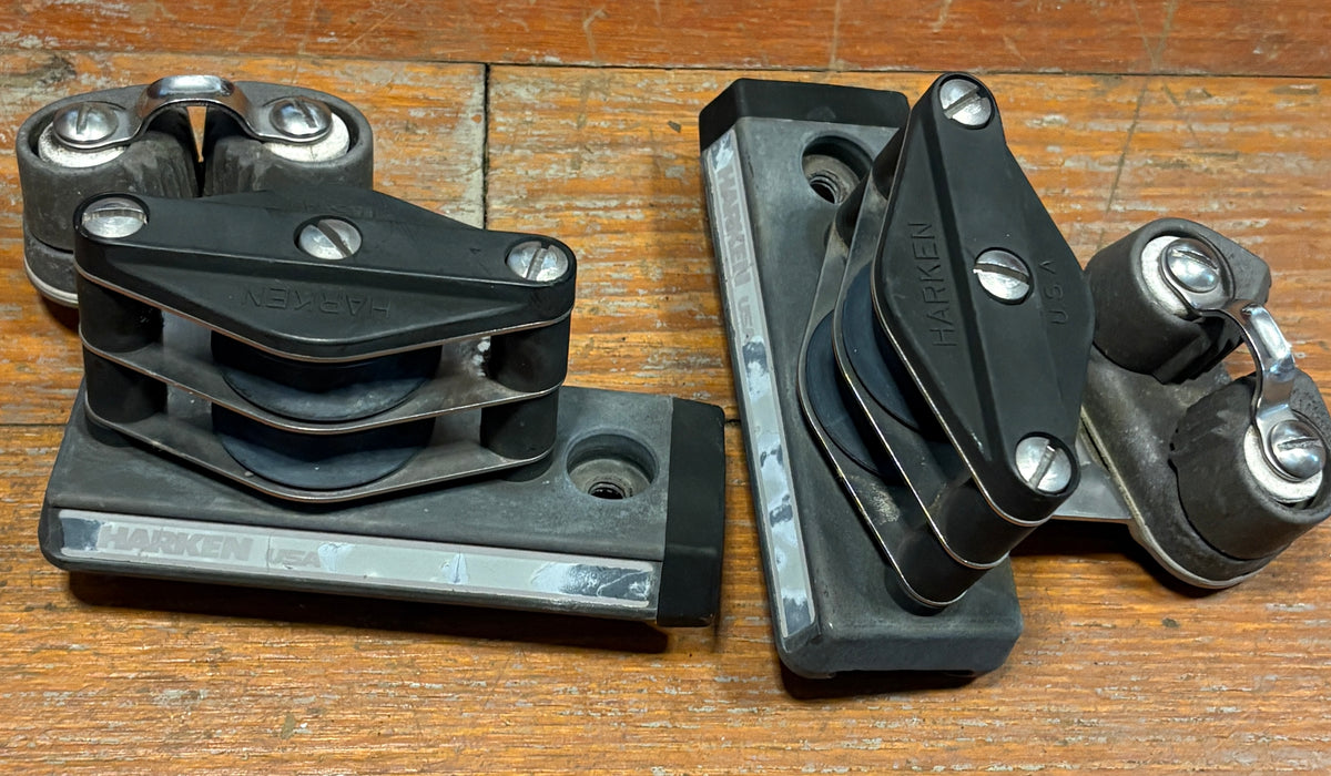 Harken Double Block Track Car for 1" Track with Cam Cleat PAIR
