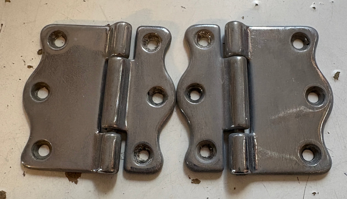 Chromed Bronze Cape Dory Style Lazarette Hinge PAIR