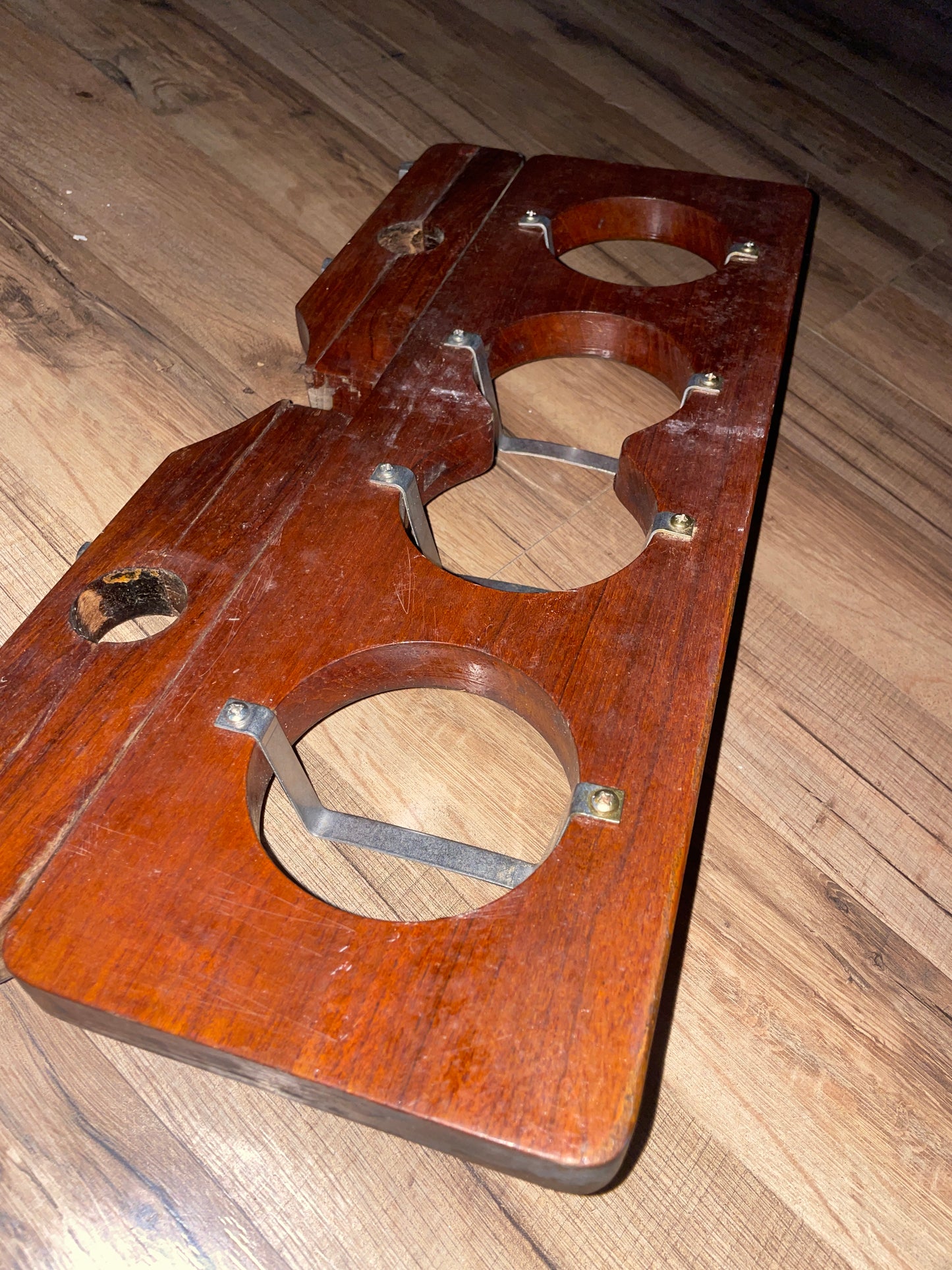 Teak Pedestal Mounting 4 Cup Holder