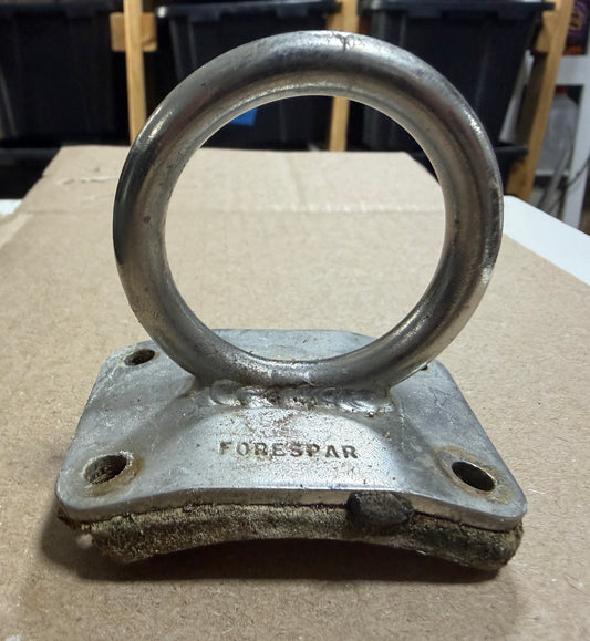 Forespar Stainless Steel Curved Mast or Spinnaker Pole Ring Pad Eye, 1 5/8" Ring (ID)