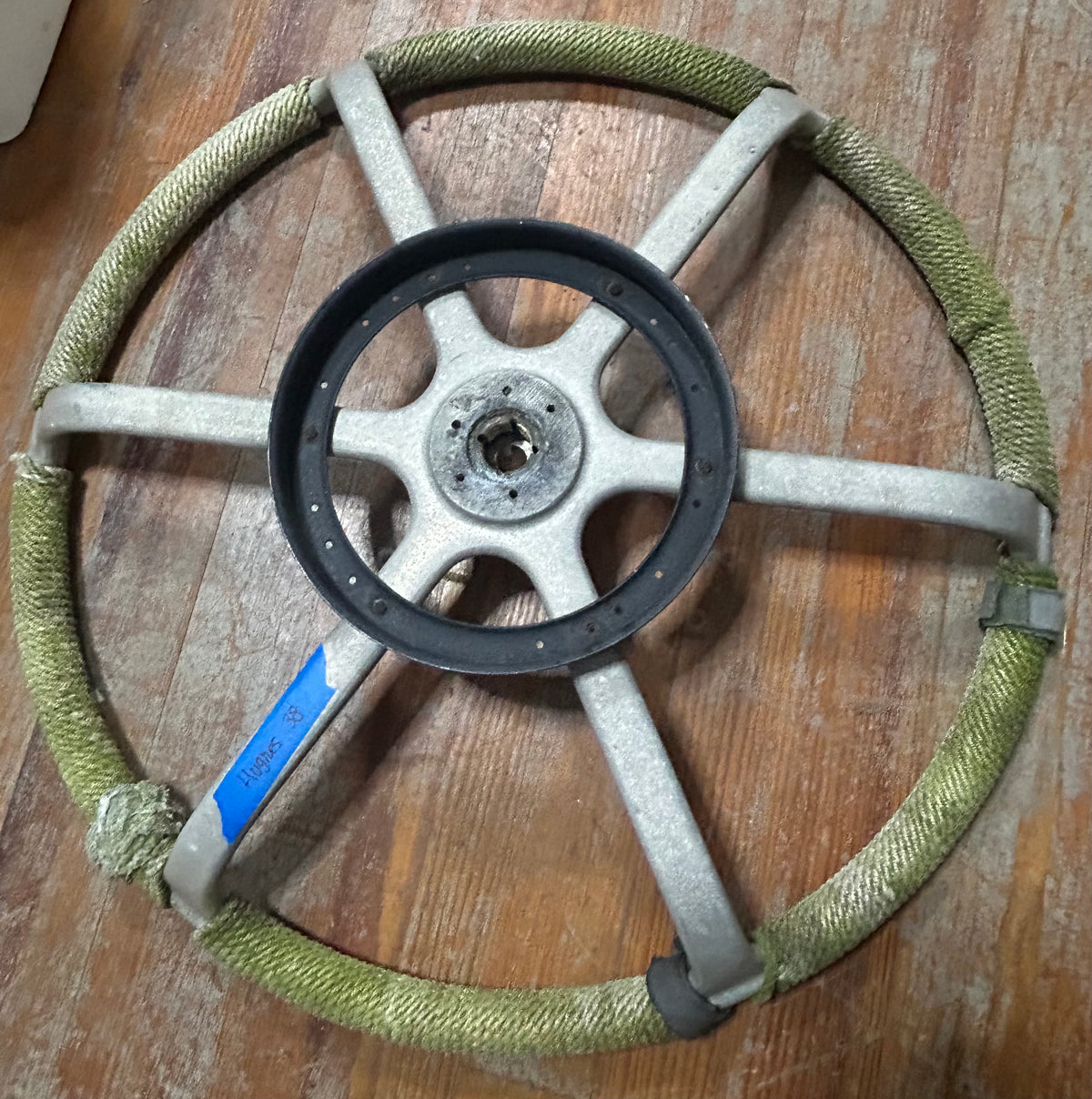 Hughes 38 Steering Wheel – 27” Aluminum 5-Spoke with Rope Grip