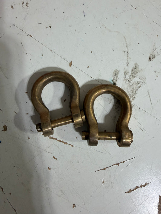 PAIR 1/4" Bronze Bow Shackles - No Cotter Pins