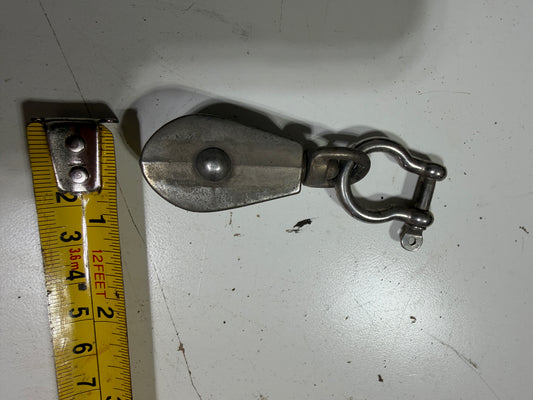 1" Bronze Sheave - Galvanized Swivel Block With Shackle - 3/16" Line