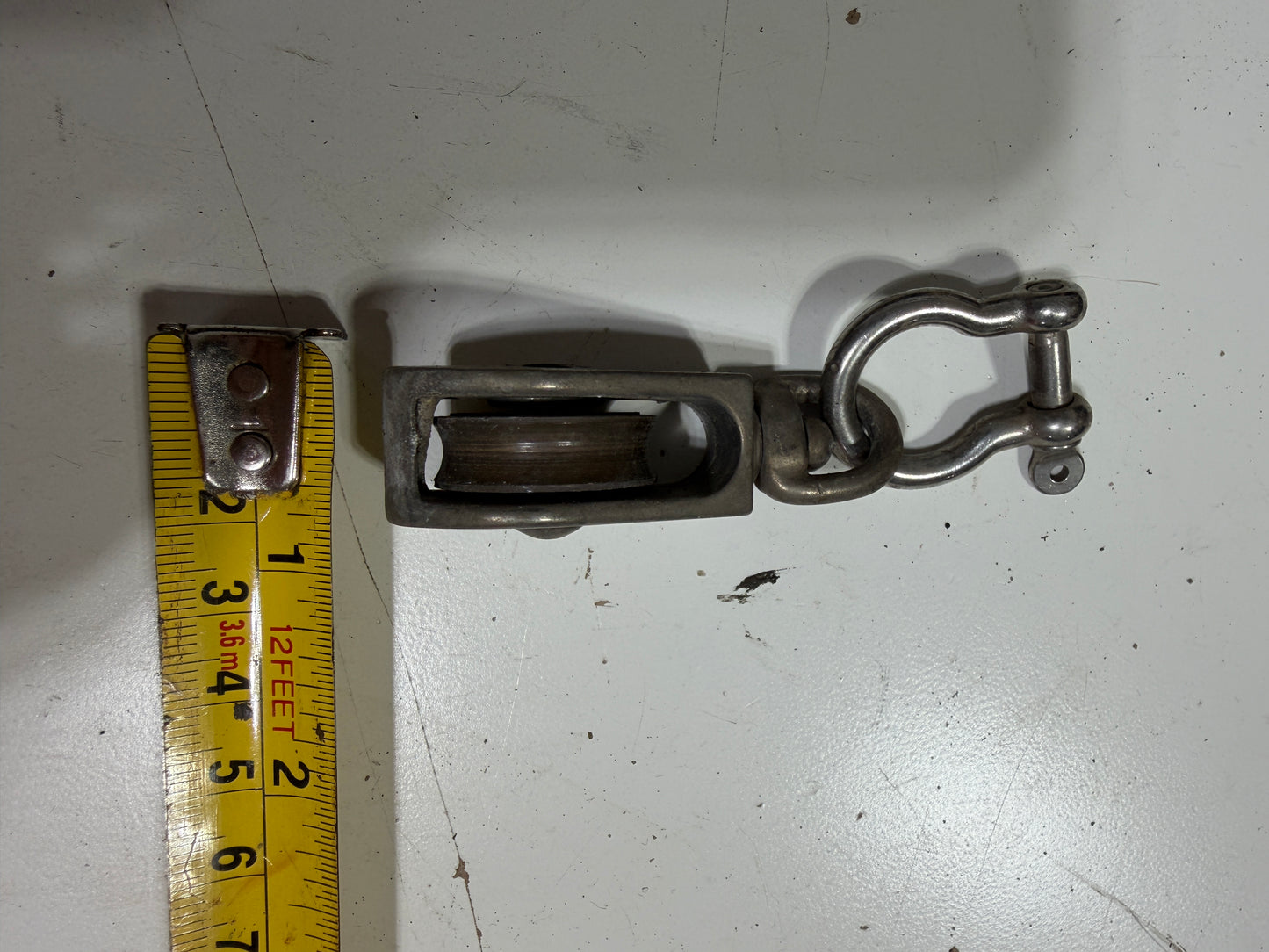 1" Bronze Sheave - Galvanized Swivel Block With Shackle - 3/16" Line