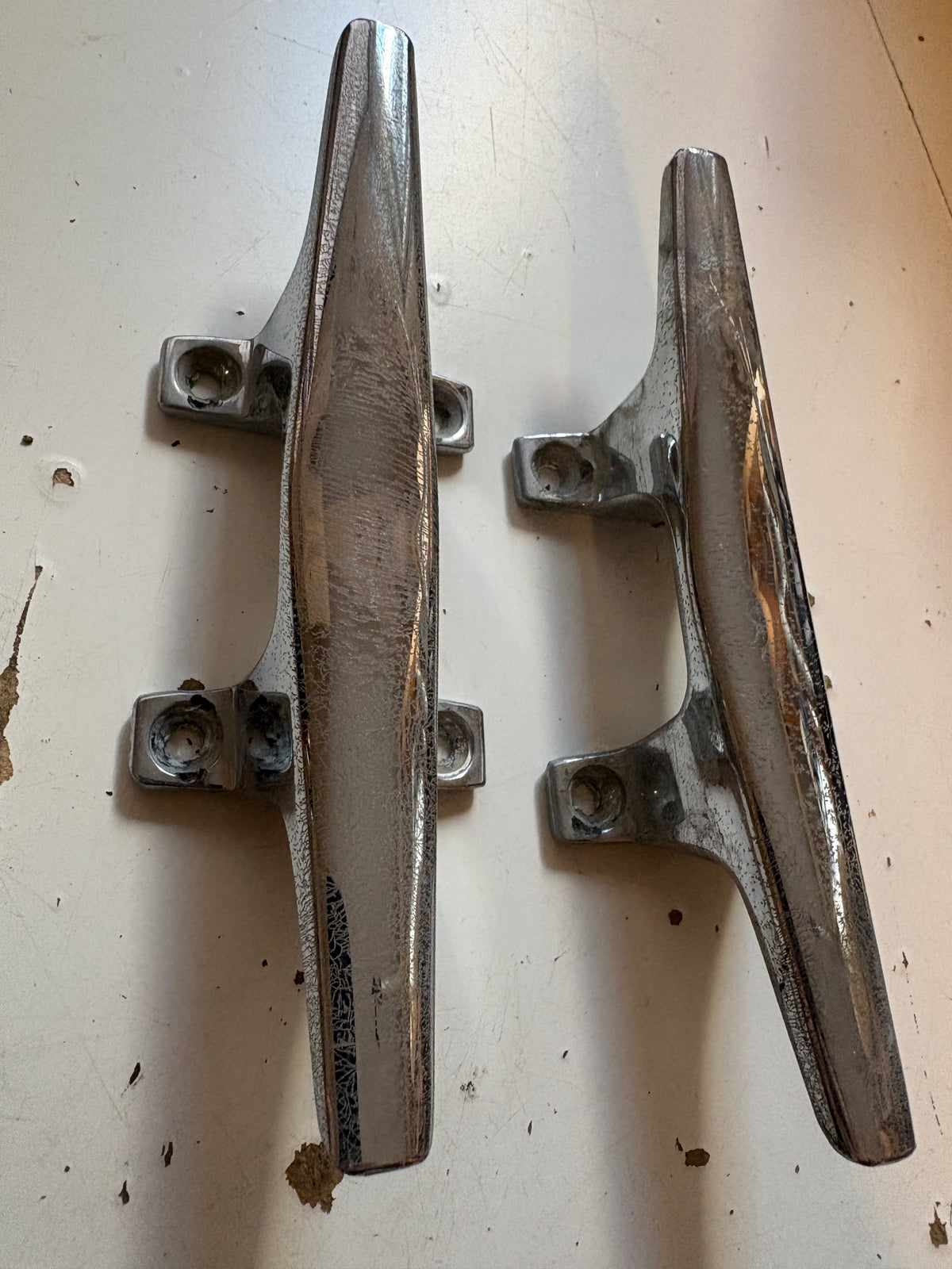 Chromed 6" Cleats from Chris Craft Commander 27 PAIR
