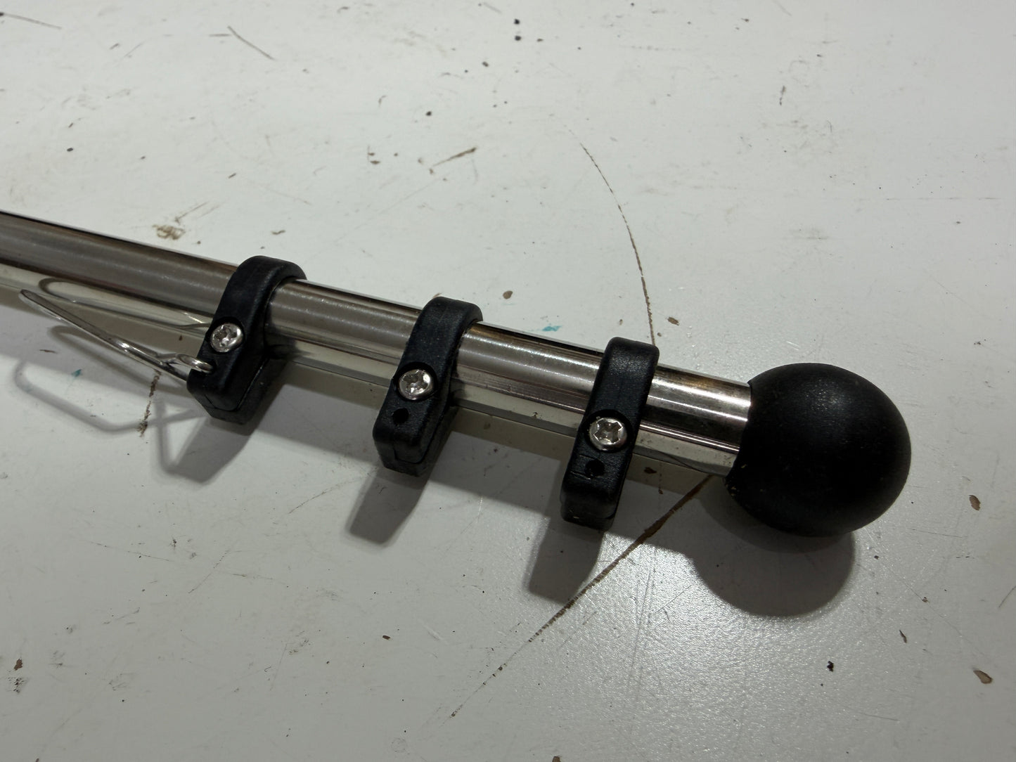 16" Stainless Steel Rail Mount Flag Pole - NEW
