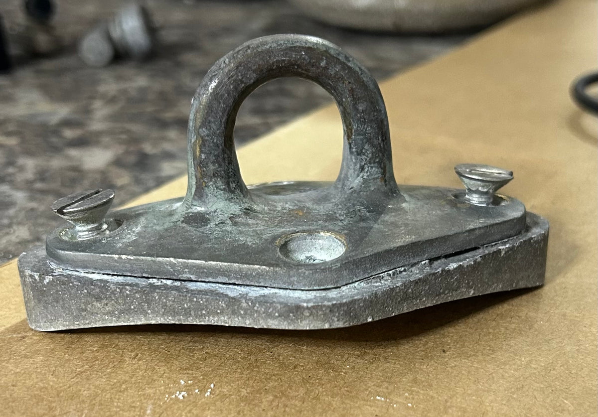 Chromed Bronze Pad Eye on aluminum base - 7/8" x 7/8" EYE