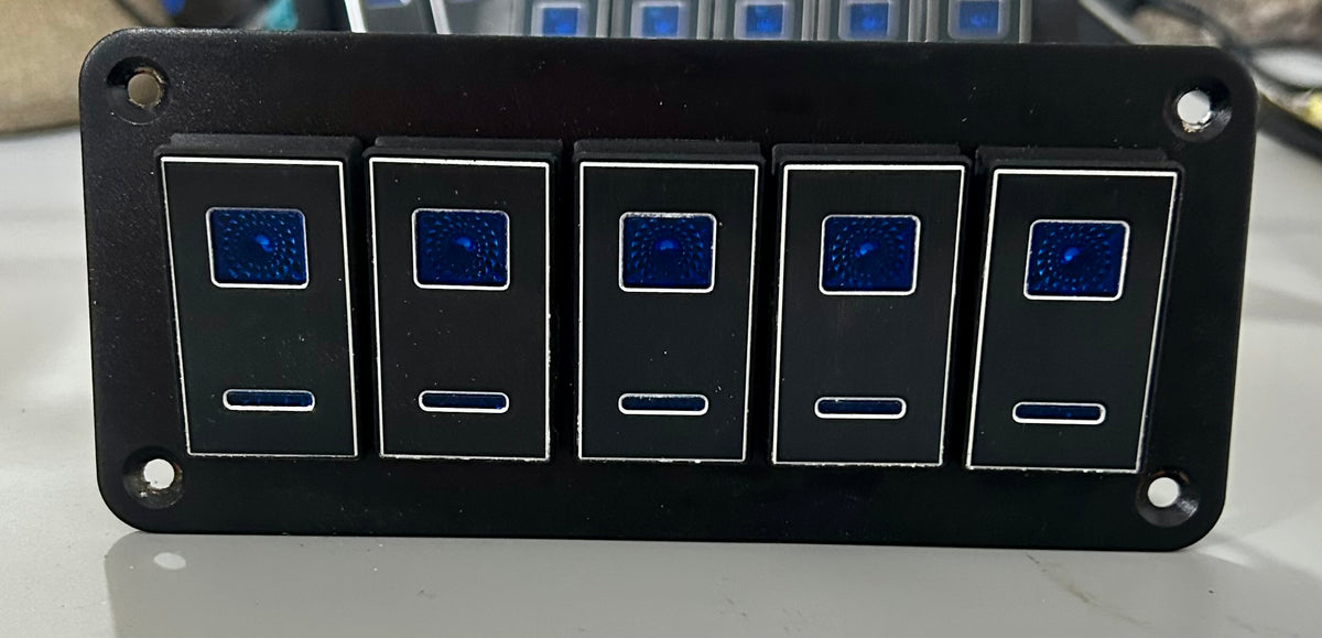 5-Gang Marine Rocker Switch Panel