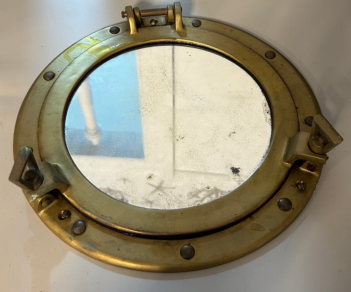 Brass Portlight Mirror- 11 1/2” Diameter