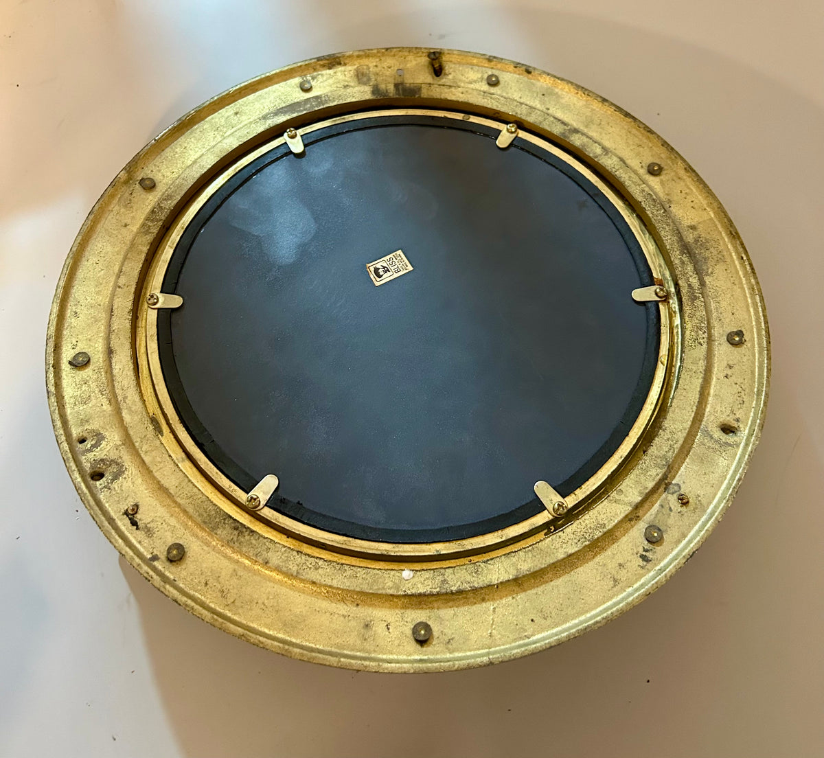 Brass Portlight Mirror- 11 1/2” Diameter