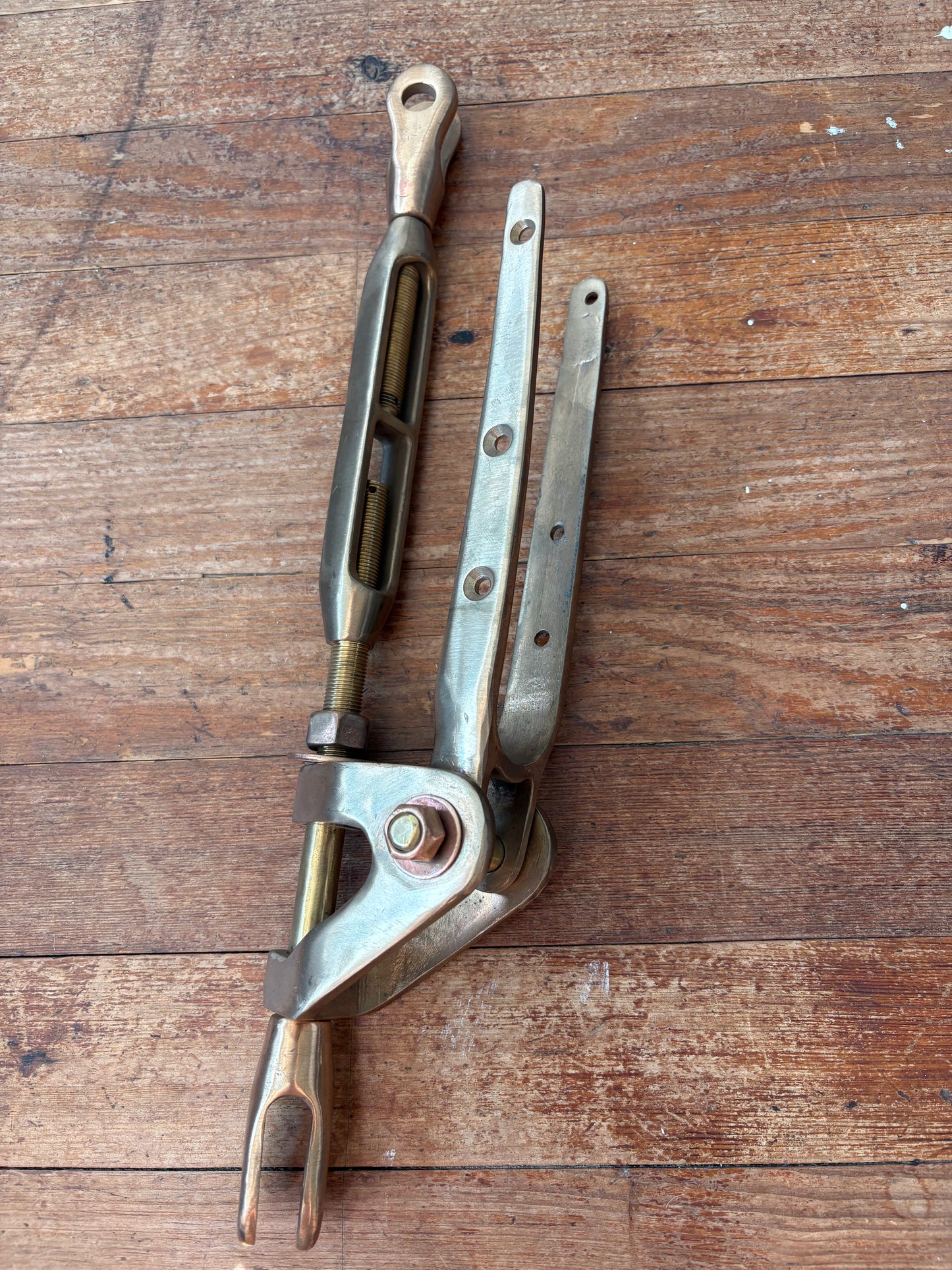 Bronze Merrimen Style Staysail Boom Gooseneck, and Turnbuckle