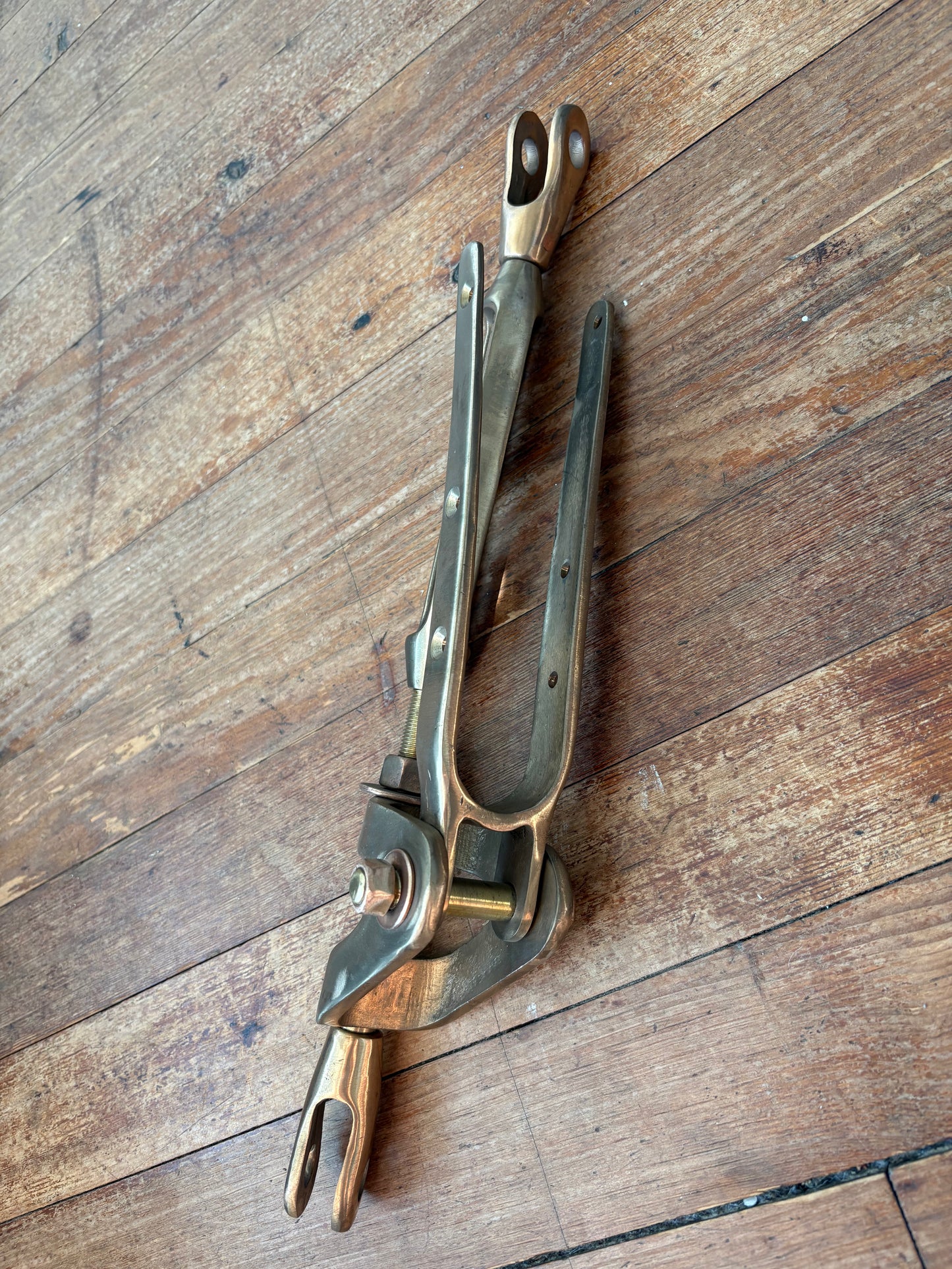 Bronze Merrimen Style Staysail Boom Gooseneck, and Turnbuckle