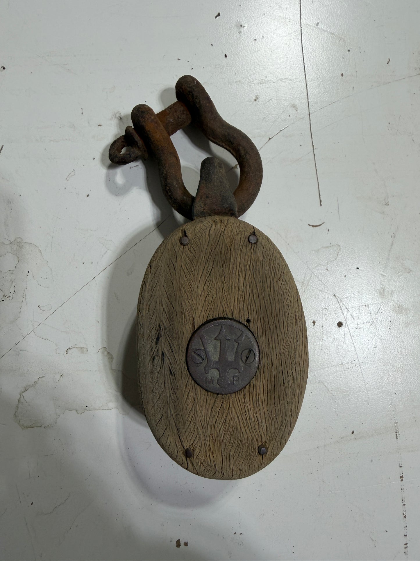 Merriman 1 7/8" Bronze Sheave Wooden Single Block - 5/16" Line