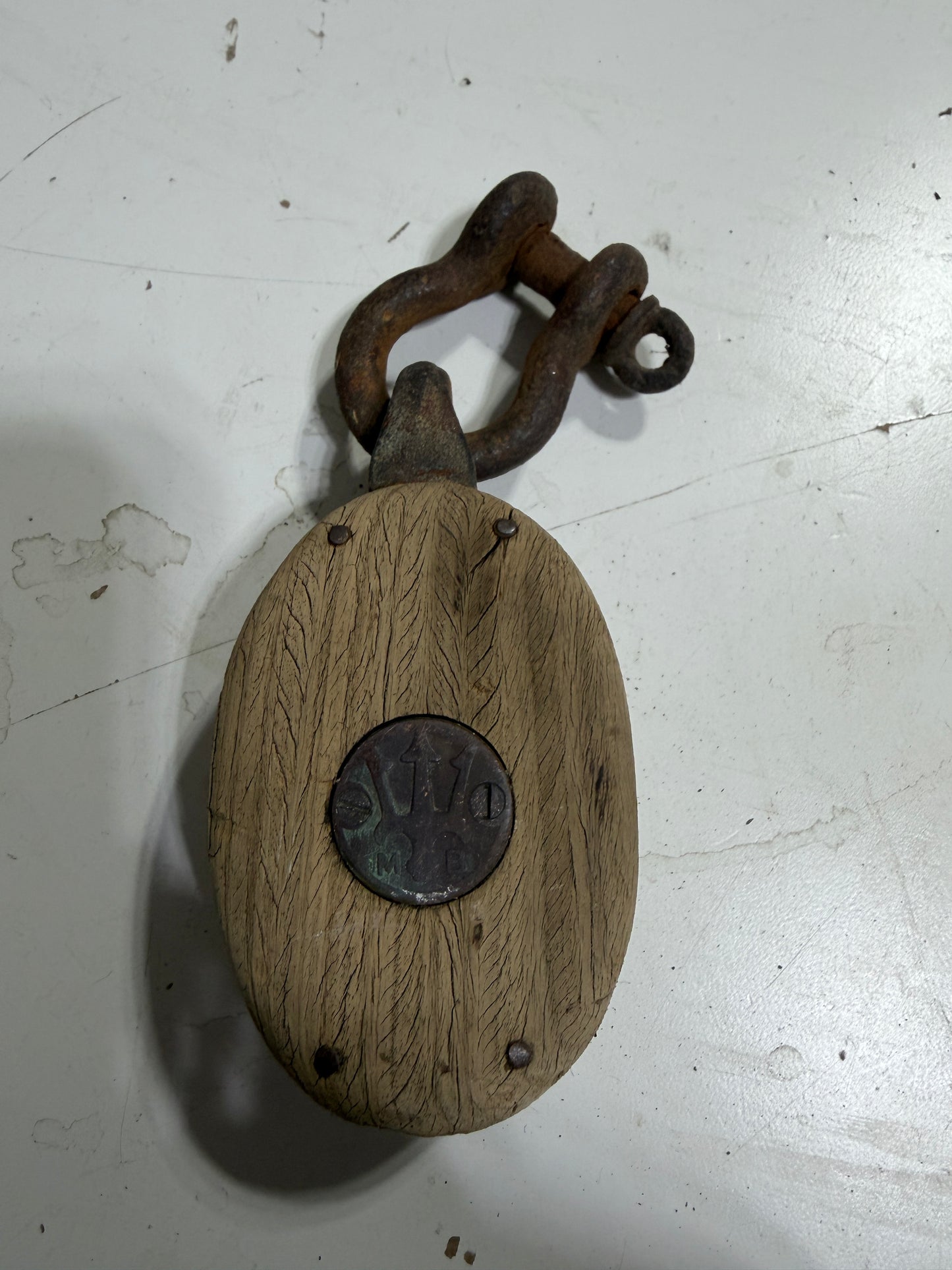 Merriman 1 7/8" Bronze Sheave Wooden Single Block - 5/16" Line
