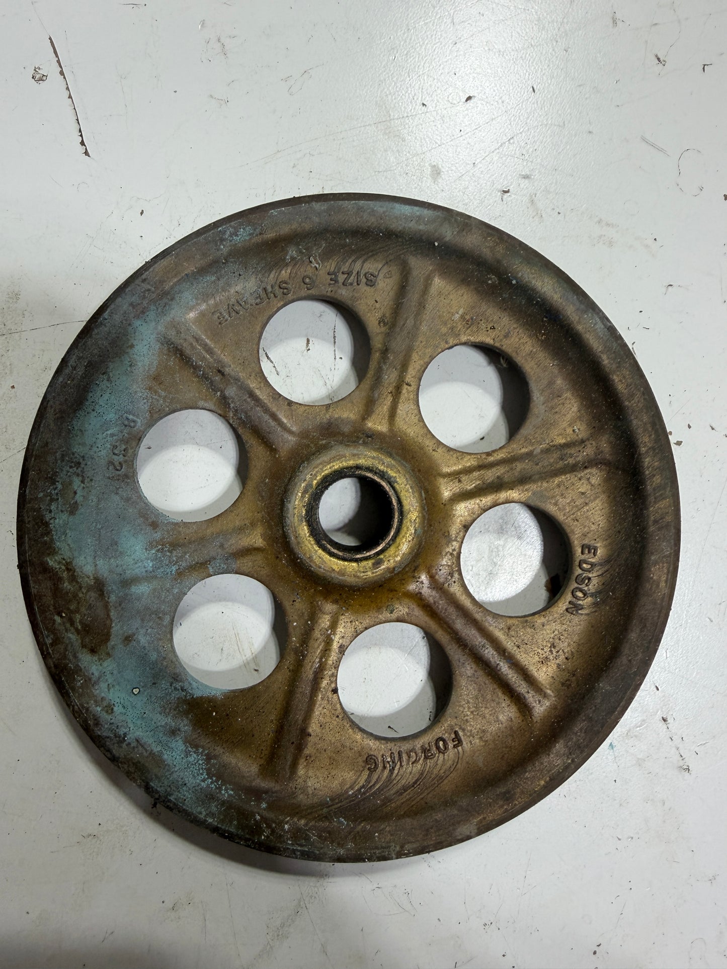 Single Edson Bronze Size 6 Pulley - 3/8" Cable