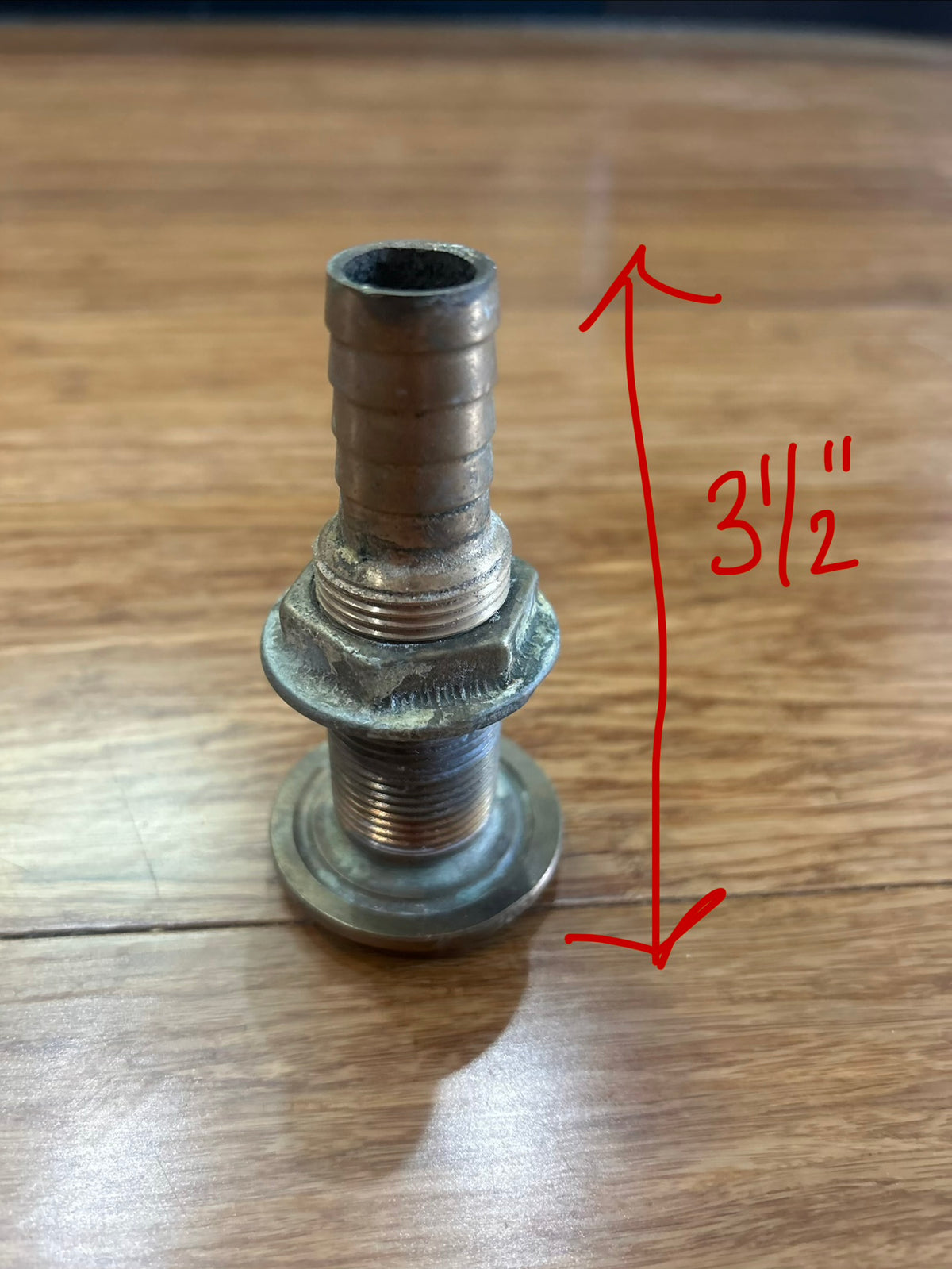 3/4” Brass Thru-Hull With Nut